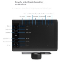 Tablette graphique professionnelle 10x6 pouces VIN1060Plus, 12 touches express, pilote intégré pour Windows et Mac, pour la peinture et la conception