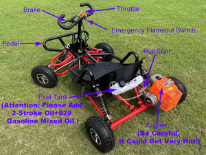 Ngoài trời 90CC 2 thì xăng điện 35-50km/h dành cho người lớn off-road Kart 4 inch 6 inch lốp trôi núi đi karts với kéo bắt đầu - Product Image 3