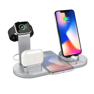 Factory ODM OEM 4 in 1 Wireless Charger with QI wireless charge 5 in 1 Smart Charging Station Holder for iphone Charging Dock