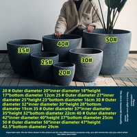 Pot de fleurs de style nordique P445 en plastique imitation pierre et imitation porcelaine, grand format, pour balcon
