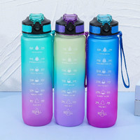 Bouteille d'eau sportive de 1000 ml à boire directement pour étudiants et camping, avec logo personnalisé, en PC