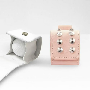 Étui pour balles de golf carré créatif Sac de golf suspendu à la taille portable Pochette pour balles de golf en cuir PU durable avec rivet - Product Image 3