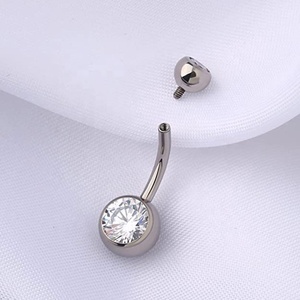 Bijoux de mode à la mode pour femmes G23 titane 14G <span class=keywords><strong>banane</strong></span> nombril anneau nombril Piercing bijoux - Product Image 4