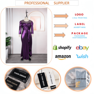 Robe de <span class=keywords><strong>soirée</strong></span> de luxe pour femmes, élégante, col rond, manches longues, tissu brillant, strass, robe africaine, robes de <span class=keywords><strong>soirée</strong></span> formelles pour femmes - Product Image 6