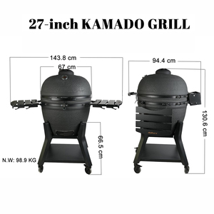 Parrilla Kamado Auplex Superior de 29/27 Pulgadas, Asador de Carbón de Cerámica, Resistente, <span class=keywords><strong>para</strong></span> Exteriores, Camping, Jardín, <span class=keywords><strong>Barbacoa</strong></span> - Product Image 4