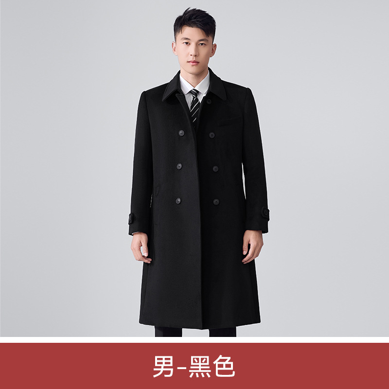 Men's black overcoat