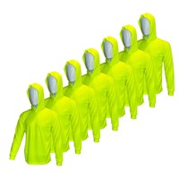 Lot de 5 Sweat-shirts de Travail Réfléchissants Haute Visibilité avec Capuche pour la Construction Hommes Bleu Foncé Classe 3 Sécurité