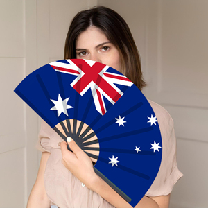 Abanicos Plegables de Bambú con la Bandera de Australia al por Mayor, Abanico de Mano para Carnaval, Boda, Festival, Fiesta, Agencia de Viajes - Product Image 4