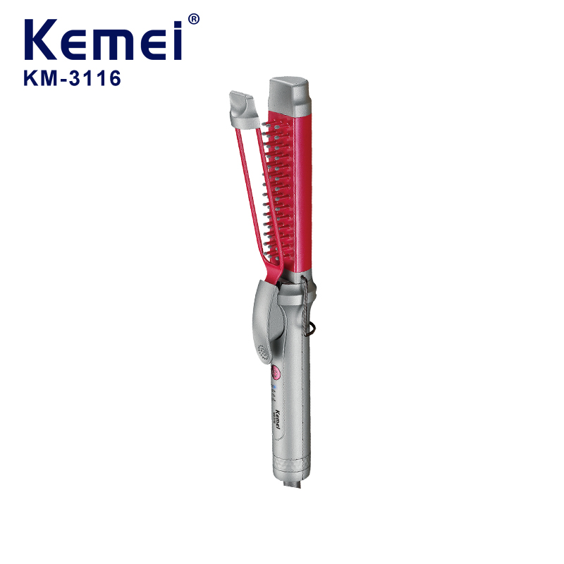 Kemei km-3116 щетка для завивки волос 2 в 1 расческа для выпрямления волос с керамическим покрытием