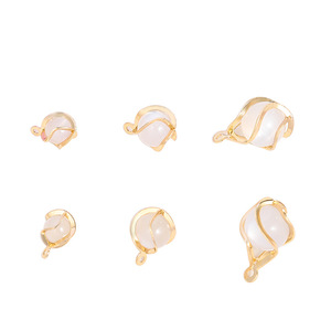Colgante trenzado con cuentas de ojo de gato chapado en cobre y oro, accesorio de joyería DIY para pendientes, collar, manualidades, forma redonda de 8mm - Product Image 5