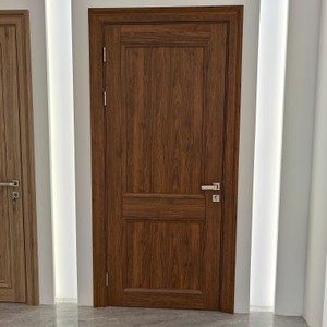 <span class=keywords><strong>Porte</strong></span> en WPC assemblée avec film PVC imperméable et architrave sur mesure pour projets intérieurs d'hôtels, hôpitaux et écoles - Product Image 1