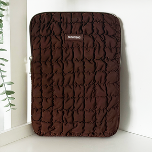 Puffy Laptop Sleeve Custom Quilted Chocolate <strong>iPad</strong> Sleeve <strong>Protective</strong> Brown Tech <strong>Case</strong> <strong>for</strong> 11 Inch <strong>iPad</strong> &amp; Tablets - Product Image 1