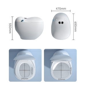 Modern yumurta klozetler tam fonksiyon tek parça su dolap otomatik yumurta şekilli WC tuvalet seramik yumurta şekilli duvar asılı tuvalet - Product Image 6