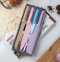 Ensemble de couteaux en acier inoxydable de style nordique, 6 pièces, outils de découpe pour la cuisine, comprenant un couteau à légumes, un éplucheur, des ciseaux