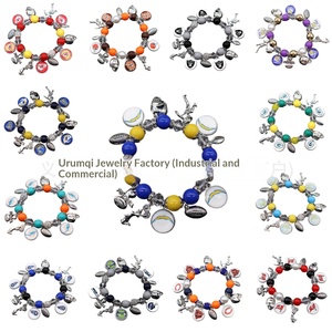 Pulseras Elásticas de Aleación Hechas a Mano con Cuentas de los Equipos de la <span class=keywords><strong>NFL</strong></span>, Éxito de Ventas Transfronterizo: Dallas Cowboys y Kansas City Chiefs - Product Image 1