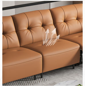 Juego de sofás reclinables de cuero rojo para sala de estar, sillón reclinable eléctrico. - Product Image 4