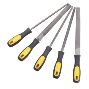 Juego de limas triangulares, planas, de medio y medio cuadrado, con mango, de 6, 8, 10 y 12 pulgadas, de grano medio y grueso - Product Image 1