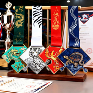 Ensembles de médailles personnalisées en puzzle, médailles de sport imbriquées, médailles en métal pour marathon, prix de compétition, souvenir, faible MOQ, réponse rapide - Product Image 4