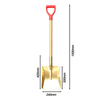 Pelle de jardinage anti-explosion de qualité industrielle, sans étincelles, en bronze cuivre-beryllium, outil de sauvetage incendie, lame de 30 cm, manche en bois