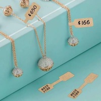 Etiquetas Adhesivas de Papel Impermeable Blanco para Joyería, Etiquetas de Precio en Rollo para Identificación de Precios de Collares y Pendientes