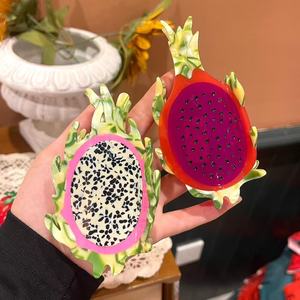 NOUVEAU Pince à Cheveux Personnalisée en Forme de Fruit, Mignonne, Ananas, Pastèque, Pince Requin, Ornement Unique en Acétate pour Cheveux - Product Image 4