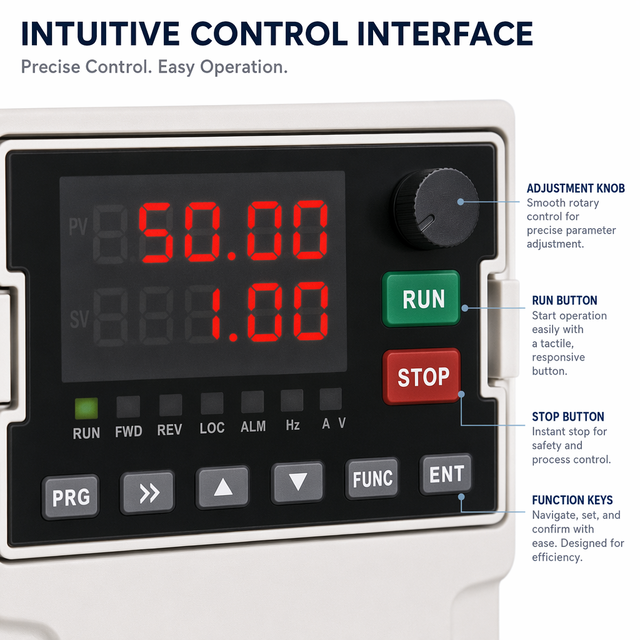 3 Phase 380V VFD Variable Frequency Drive 1.5KW-315KW 0-500Hz Motor Speed Controller for Fan Pump Conveyor 1.5kw 380v