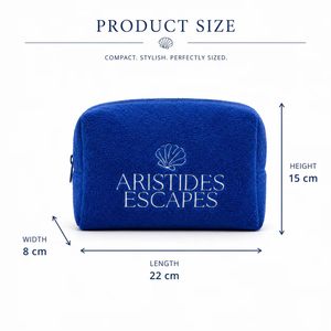 Pochette cosmétique en tissu éponge brodée sur mesure, pochette à maquillage douce, organiseur de toilette de voyage avec fermeture éclair pour femmes - Product Image 3