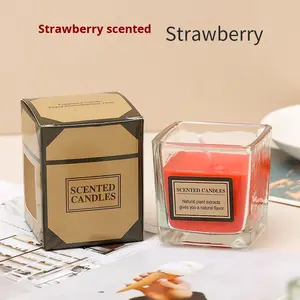 Tasse en verre de cire de soja faite à la main, bougie parfumée, sans fumée, parfum de jacinthe <span class=keywords><strong>sauvage</strong></span>, boîte cadeau de la Saint-Valentin pour les anniversaires - Product Image 6