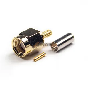 RP-SMA Gold Male Straight Crimp Connector for LMR240 Cable