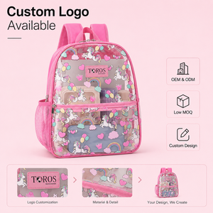 Zaino Trasparente in PVC <span class=keywords><strong>Unicorno</strong></span> 2026 Hot Sale, Approvato per lo Stadio, Borsa Scolastica Trasparente per Ragazze e Bambini, Impermeabile, Logo Personalizzabile - Product Image 1