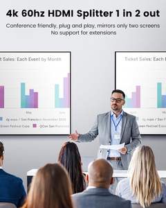 SYONG Répartiteur <span class=keywords><strong>HDMI</strong></span> 4K 1 entrée 2 sorties pour audio et vidéo multi-écrans pour double moniteur/affichage pour ordinateur portable, boîtier TV, 4K60Hz, <span class=keywords><strong>HDMI</strong></span> V2.0b - Product Image 4