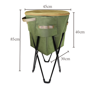 Foldable Insulated Cooler Bag 20L Oxford Fabric Zipper Closure Outdoor Use Green - Product Image 5