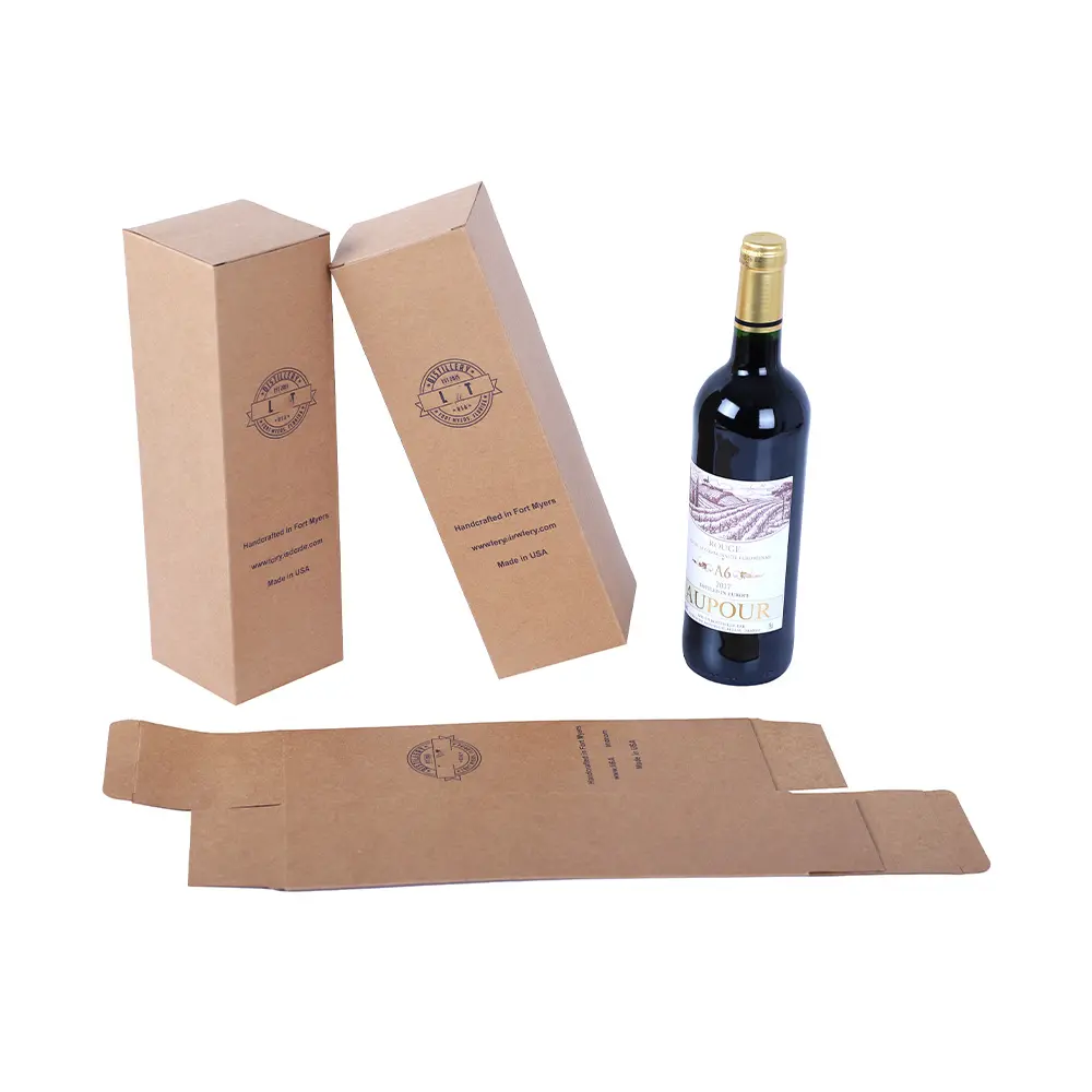Rigid Kraft Paper Wine Boxes Packing The Industry Golden Supplier Cardboard Wine Box
