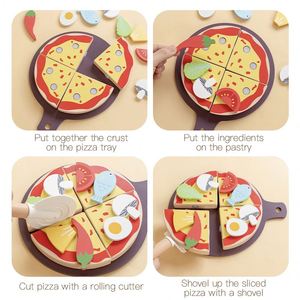 Juego de juguetes para hacer pizza, juguetes de cocina para cortar, juego de simulación, regalo de cumpleaños para niños y niñas - Product Image 2
