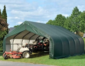 Abri de voiture de style maison pour <span class=keywords><strong>2</strong></span> <span class=keywords><strong>voitures</strong></span> avec tente d'entrepôt Matériau PVC et PE Cadre en <span class=keywords><strong>métal</strong></span> et plastique enduit de poudre pour parking extérieur - Product Image 1