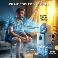 Purificador de Aire Inteligente 3 en 1 AVICHE con Humidificador y Ventilador, Nuevo Combo de Tendencia para Hogar, Bebés, Salón, Oficina con Monitoreo de Aire