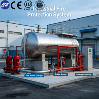 Réservoir d'eau horizontal pour la protection incendie 10000-200000L en acier inoxydable 304, réservoir de retenue incendie CE ISO
