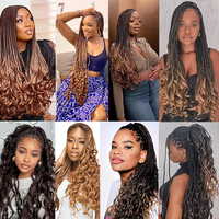 Extensions de cheveux bouclés afro kinky en fibre haute température de 22 pouces, qualité supérieure, 3X, pour tresses françaises, ondulations lâches et spirales, pour femmes noires