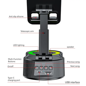 Soporte de Teléfono Portátil Giratorio 360 Grados para Altavoz Bluetooth, <span class=keywords><strong>Mini</strong></span> Batería Externa Flexible con Luz Ambiental - Product Image 5