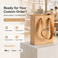 Sacs shopping en papier kraft écologiques de haute qualité, best-sellers, avec logo personnalisé, pliables, avec poignées en corde, extra grands