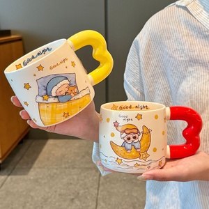 Tasse à café en céramique haut de gamme avec couvercle, résistante aux hautes températures, compatible micro-ondes, grande capacité, pour la maison - Product Image 1