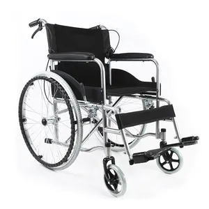 Silla de ruedas manual plegable para personas con discapacidad Solución de silla de ruedas de acero duradera y conveniente