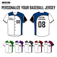 Camisetas de Béisbol Personalizadas con Nombre de Equipo, Logotipos y Números, Transpirables, Tallas Grandes, Impresión por Transferencia de Calor, Material Spandex/Algodón para Hombre