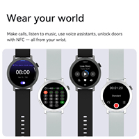 Montre connectée sportive avec écran AMOLED de 1,27 pouce, appels Bluetooth, suivi de la santé, compteur de pas, alarme SOS, plus de 500 cadrans de montre, multilingue, charge sans fil