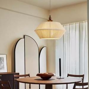 Lámpara Colgante de Estilo Wabi Sabi, Ajustable en Altura, de Lino y Algodón, Estilo Retro Americano-Japonés, para Hogar, Estudio, Restaurante, Color Blanco - Product Image 5