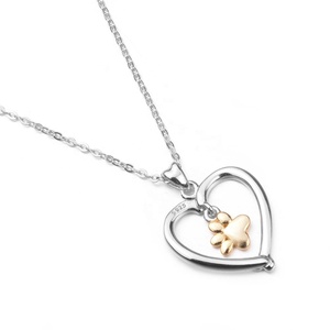 S925 <span class=keywords><strong>de</strong></span> plata esterlina perro hueso corazón para el bebé colgante encantos Collar para las mujeres - Product Image 2