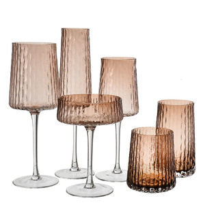 Bộ ly nước màu Mocha phổ biến năm <span class=keywords><strong>2025</strong></span> Samlife-24119set, bộ ly rượu tùy chỉnh, ly thủy tinh chạm khắc - Product Image 1