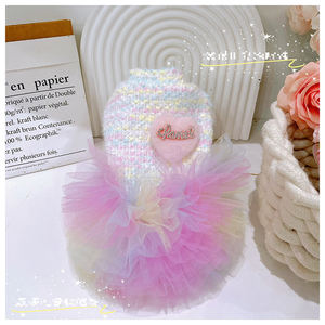 Luxury Cute Dog Pet Clothes Fragrant Princess Woolen Fur <strong>Skirt</strong> Dress with Solid Pattern - Product Image 2