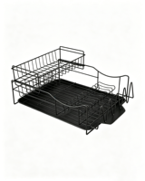 Étagère de rangement de cuisine moderne en fer, double couche, pour vaisselle et bols, étanche, réglable, durable, portable, de type sur pied