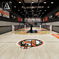 Terrain de basket intérieur écologique Plancher en bois d'érable sportif Plancher de basket-ball en bois dur Terrain de basket Plancher de salle de sport